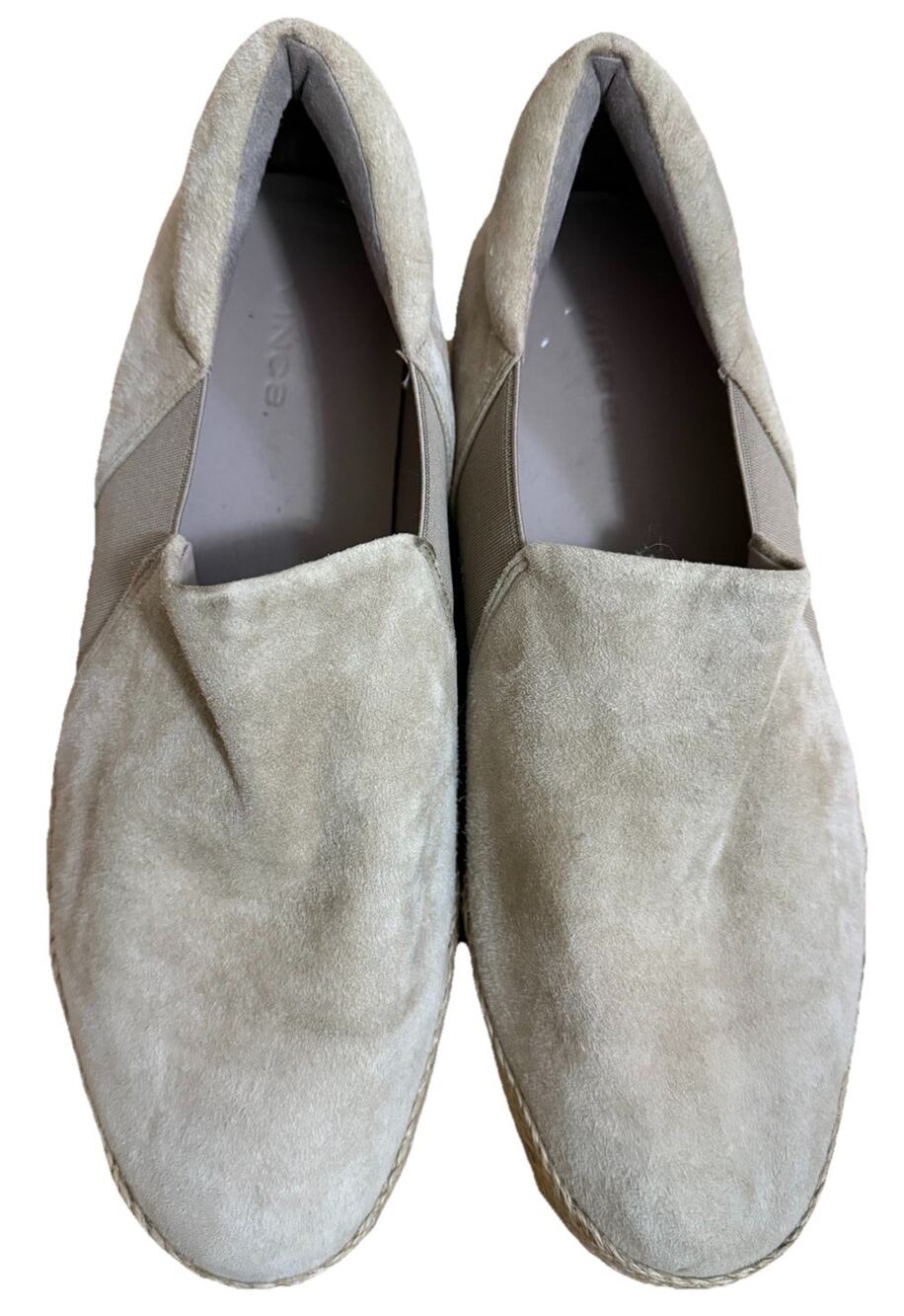 VINCE Women’s ESPADRILLES Suede Tan Khaki Platform Slip On Casual Shoes Size 10